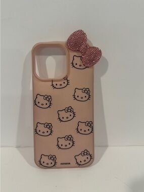 Hello Kitty Pink Bow Silicone IPhone 15 Pro Max Case